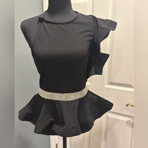 Fashion Nova Black Diamonds Are Forever Top in size small